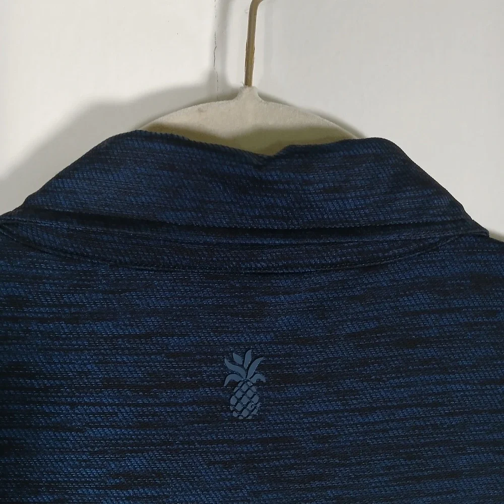 Cariloha Bamboo Polo Shirt Mens XL Navy Blue Space Dye Short Sleeve Pineapple - Picture 2 of 8